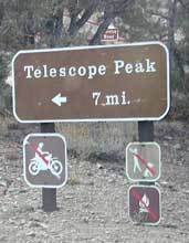 Death Valley peak campsites